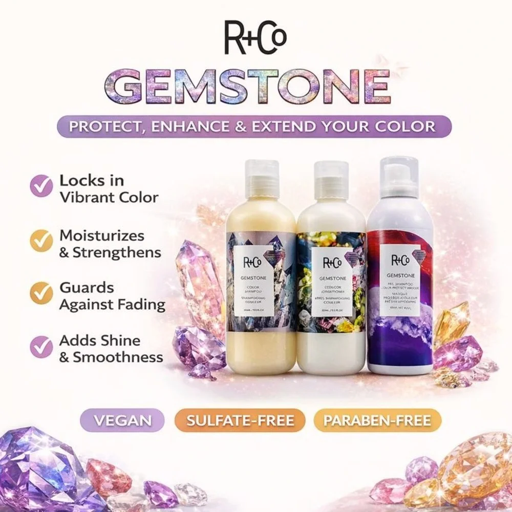 R+Co Gemstone Color Protect Hair Care Set Shampoo Conditioner Masque Bin Deal